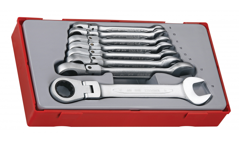 8 PIECE FLEXIBLE RATCHETING SPANNER SET