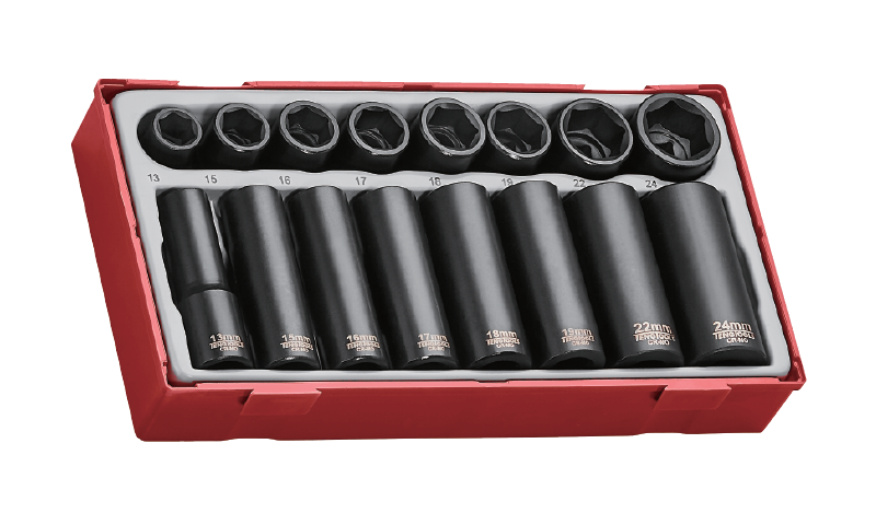 IMPACT SOCKET SET 1/2IN DRIVE 16PCS